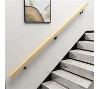 HynJGih KjoiDWz Wooden Stairs Handrail With Black Stainless Steel Brackets Against The Wall Non-Slip Grab Bars For Lofts(1M/100Cm/3.3Ft/39.4In)