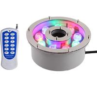 HynJGih LED Ring Fountain Light, RGB Stainless Steel Color Landscape Light with Remote Control for Garden Party(18W(12V))