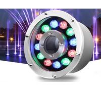 HynJGih LED Ring Underwater Fountain Light, Red Beam Spotlight, Stainless Steel Material Pond Landscape Light, Submersible Lights(6W(12V))
