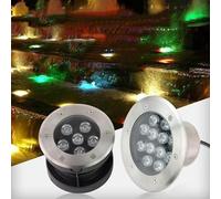 HynJGih Outdoor Landscape Spot Lights, Recessed Underwater Lights, Stainless Steel LED Underwater Pond Lights, RGB(24W)