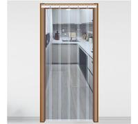 HynJGih PVC Strip Door Curtain, Plastic with 5 Strips, Stainless Steel Rail and Clamps (Thick : 2.1mm, Size : 0.75X2M)