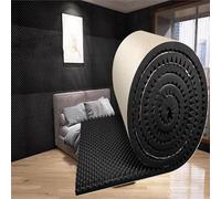 HynJGih Self-Adhesive Acoustic Panels, High Density Acoustic Foam Panels, Water Proof Padding Wall Panels, For Studio Listening Room(Black- 5cm,1x15m)