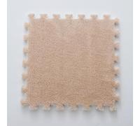 HynJGih Square Plush Foam Floor Cushion, Washable DIY Interlocking Square Floor Cushion, Non-Slip Foam Patchwork Carpet(Camel,20pcs)