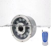 HynJGih Submersible RGB Light, Stainless Steel Color Landscape Light, LED Ring Fountain Light with Remote Control(12W(12V))