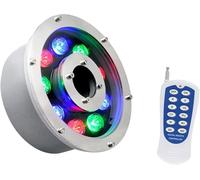 HynJGih Underwater RGB Light, LED Ring Fountain Light, Waterproof Recessed Fountain Pool Spotlight with Remote Control(6W(12V))