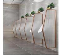 HynJGih Urinal Privacy Divider Restroom Divider，Tempered Glass Panel Stainless Steel Frame，Wall-Mounted Screen Toilet Partition(Gold-a)
