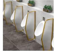 HynJGih Urinal Privacy Divider Restroom Divider，Tempered Glass Panel Stainless Steel Frame，Wall-Mounted Screen Toilet Partition(Gold-b)