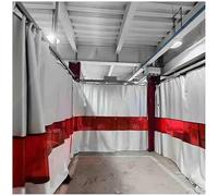 HynJGih Welding Blankets, Screens with Red Transparent View Window, Fire Flame Retardant Cubicle Curtains(3.5x3 m/11.5x9.8 ft)