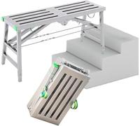 HynJGih Work Platform Multi Purpose Folding Scaffolding with Adjustable Height Tower Ladder for Home Improvement