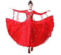 Hynyjxjy A,3XL, Ballroom Dancing Dresses National Standard Dance Clothes Women's Waltz Competition Dancing Outfit Foxtrot Dance Wear