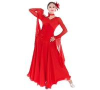 Hynyjxjy A,3XL, V-Neck Ballroom Dancing Dresses for Women Waltz Performance Dancing Clothes Foxtrot Dance Wear Social Dance Outfit