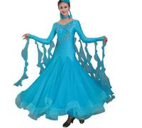 Hynyjxjy B,L, Ballroom Performance Dresses Embroidery Waltz Dancing Clothes for Women Salsa Dance Outfit Flamenco Dance Costume