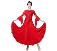 Hynyjxjy B,L, Sequins Ballroom Dancing Dresses for Women Modern Dancing Costumes Waltz Performance Dancewear Flamenco Dance Clothes