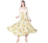 Hynyjxjy Beige,S, Women's Ballroom Dance Competition Dresses Salsa Modern Dance Costumes Waltz Dancing Clothes Foxtrot Dancing Outfit