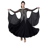 Hynyjxjy Black,3XL, Ballroom Dancing Dresses Women's Waltz Dancing Clothes National Standard Competition Dancewear Flamenco Dance Outfit