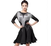 Hynyjxjy Black,3XL, Women's Latin Dance Clothes Cha Cha Dancing Outfit Backless Salsa Dancing Training Costumes Ballroom Dance Dresses