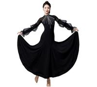 Hynyjxjy Black,L, Ballroom Dance Performance Dresses Modern Dance Practice Costume Women's Waltz Dancing Clothes Tango Dancing Outfit