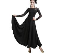 Hynyjxjy Black,L, Women's Ballroom Dance Dresses Tango Foxtrot Costume for Practice Waltz Dance Clothing Salsa Dancing Outfit Big Swing
