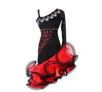 Hynyjxjy ,Black,M, Latin Practice Dancewear Ballroom Dance Dresses for Women Tango Cha Cha Dancing Outfit Salsa Leotard Fishbone Skirt