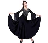 Hynyjxjy Black,M, Women's Backless Ballroom Dancing Dresses Waltz Performance Dance Outfit Social Dancing Clothes Modern Dance Costumes