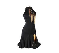 Hynyjxjy ,Black,S, Beaded Latin Dance Outfit for Women Ballroom Dance Competition Dresses Tango Dancing Clothes Cha Cha Dancing Costume