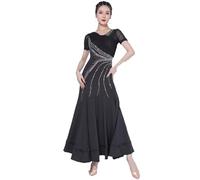 Hynyjxjy Black,XL, Ballroom Dancing Dresses for Women Waltz Performance Dancing Outfit Backless Flamenco Dance Wear Salsa Dance Clothes