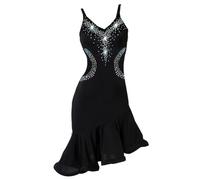 Hynyjxjy ,black,XXL, Latin Dancewear for Women Ballroom Dance Competition Dresses Tango Dancing Outfit Leotard Fishbone Skirt for Samba