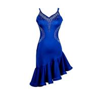Hynyjxjy ,Blue blue,S, Latin Dancewear for Women Ballroom Dance Competition Dresses Tango Dancing Outfit Leotard Fishbone Skirt for Samba