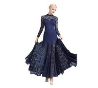 Hynyjxjy ,Blue,L,Ballroom Dancing Dresses for Women Lace Waltz Performance Dancing Clothes Modern Dance Costumes Flamenco Dance Outfit