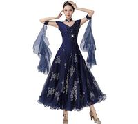 Hynyjxjy Blue,L, Ballroom Dancing Dresses Women's Salsa Competition Dancing Outfit Waltz Dance Costumes Social Dance Wear Great Swing