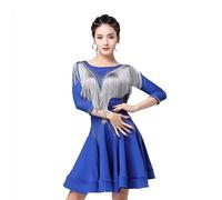 Hynyjxjy ,Blue,L,Latin Dancewear for Practice Women's Tango Dancing Outfit Backless Ballroom Dance Dresses Cha Cha Dancing Clothes