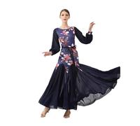 Hynyjxjy ,Blue,S,Ballroom Dance Training Dresses Women's Waltz Dancing Outfit Modern Dancing Costumes Salsa Dance Clothing Great Swing
