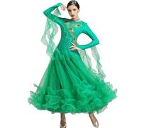 Hynyjxjy C,3XL, Ballroom Dancing Competition Dresses Waltz Clothes for Women Embroidery Modern Dance Outfit Tango Salsa Dancewear