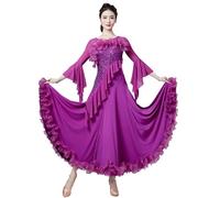 Hynyjxjy C,XXL, Sequins Ballroom Dancing Dresses Women's Modern Dance Costumes Waltz Performance Dancing Outfit Flamenco Dance Clothes