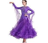 Hynyjxjy D,3XL, Ballroom Dancing Performance Dresses for Women Embroidery Waltz Dancing Clothes Flamenco Dance Outfit Salsa Costumes