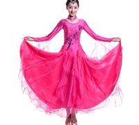 Hynyjxjy D,3XL, Ballroom Performance Dresses Women's Decals Tango Modern Dancing Costume Flamenco Dance Clothes Waltz Dancing Outfit