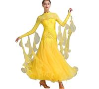 Hynyjxjy D,XL, Women's Ballroom Dresses Embroidery Waltz Salsa Performance Dancewear Foxtrot Dance Clothes Flamenco Dancing Outfit