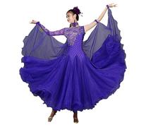 Hynyjxjy E,S, Women's Backless Ballroom Dancing Dresses Tango Dancing Outfit Waltz Performance Dance Clothes Flamenco Dance Costume