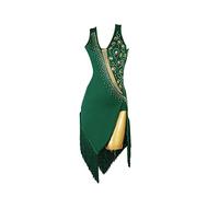 Hynyjxjy Green,S, Women's Latin Dancing Clothes Tango Dancing Outfit Sleeveless Ballroom Dance Dresses for Competition Salsa Dancewear