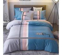 Hynyjxjy H,1.8m, Bedding Set with Zipper 4 Piece Queen Sheet Sets Soft Breathable Bedding All Season Bedding Collection for Teen Girls