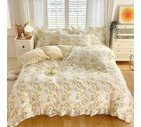 Hynyjxjy H,2m, Bedding Set 4 Piece Super Soft Queen Sheet Sets Bedroom Decor Oversized Bedspread, Quilt Cover with 2 Matching Shams