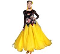 Hynyjxjy I,M, Women's Ballroom Dance Dresses Velvet Modern Dance Clothes Foxtrot Performance Dancing Outfit Waltz Salsa Costumes