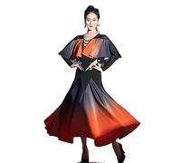 Hynyjxjy Orange,L, Ballroom Dancing Dresses Waltz Salsa Performance Dancewear Foxtrot Dancing Outfit for Women Tango Clothing Big Swing