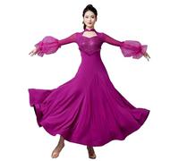Hynyjxjy Purple,3XL, Tango Modern Dancing Costumes Ballroom Dance Dresses for Women Waltz Dance Outfit Social Dancing Clothes Great Swing