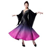 Hynyjxjy Purple,L, Ballroom Dance Dresses for Women Foxtrot Dancing Clothes Salsa Practice Dancewear Waltz Dancing Outfit Great Swing