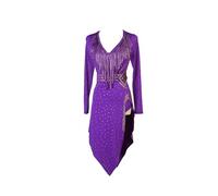 Hynyjxjy Purple,L, Fringe Latin Dance Clothes for Women Ballroom Dancing Dresses Professional Tango Salsa Dancing Outfit Cha Cha Clothes