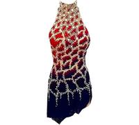 Hynyjxjy Red,5/8, Women's Figure Skating Dress Ice Roller Skating Wear for Competition Full Diamond Rhythmic Gymnastic Leotards