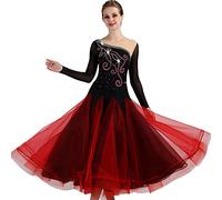 Hynyjxjy Red,L, Ballroom Dance Dresses for Women Backless Waltz Competition Dancing Clothes Modern Dancewear Flamenco Dancing Outfit