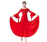 Hynyjxjy Red,M, Ballroom Dancing Dresses Women's Waltz Dancing Outfit Tango Foxtrot Dance Clothes Social Dance Costumes Great Swing