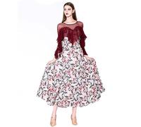 Hynyjxjy Red,S, Women's Ballroom Dance Competition Dresses Salsa Modern Dance Costumes Waltz Dancing Clothes Foxtrot Dancing Outfit